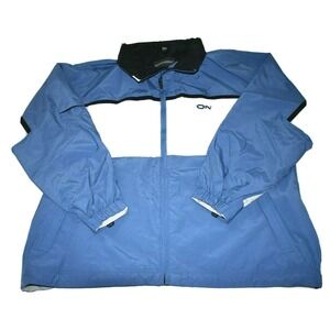 Vintage Saturn Ion Car Auto Blue Grey‎ Windbreaker Jacket Sz XL